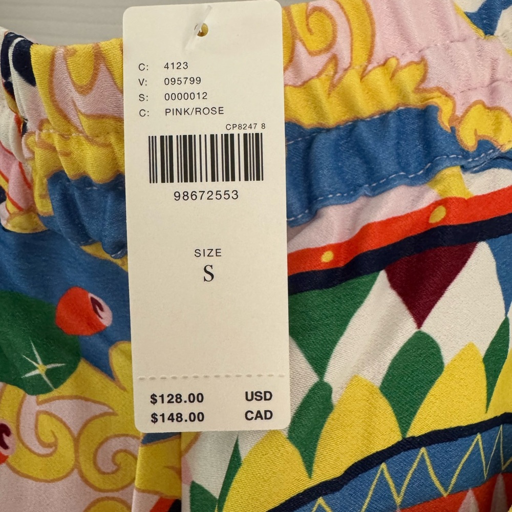 Anthropologie NWT Maeve Straight-Leg Pull-On Silk Pants - small - Picture 7 of 9